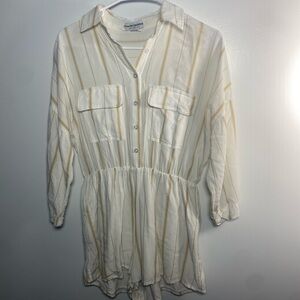 Charlie Holiday Cream and Yellow Striped Jumpsuit
